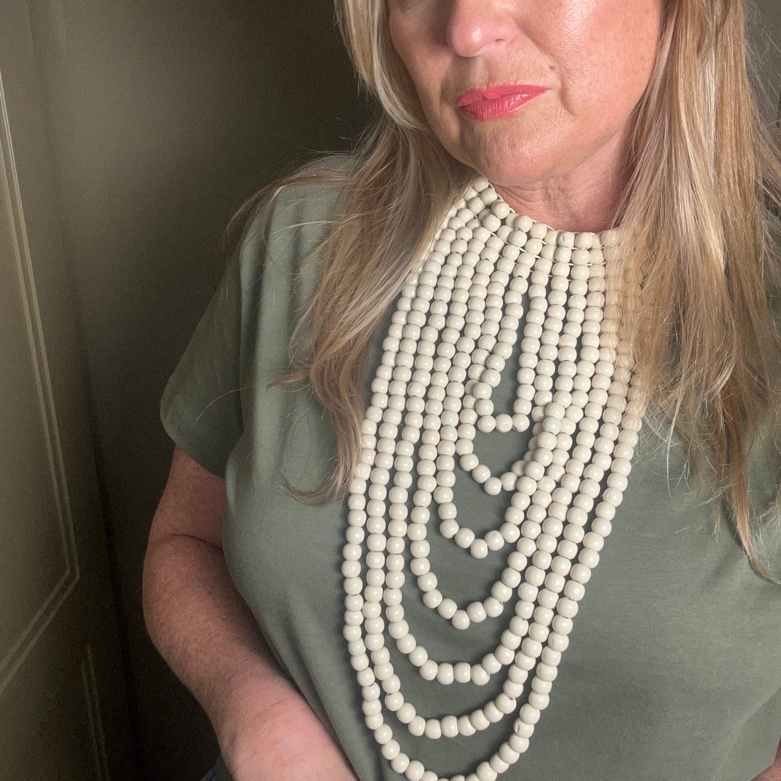 CARMEL beaded bib statement necklace