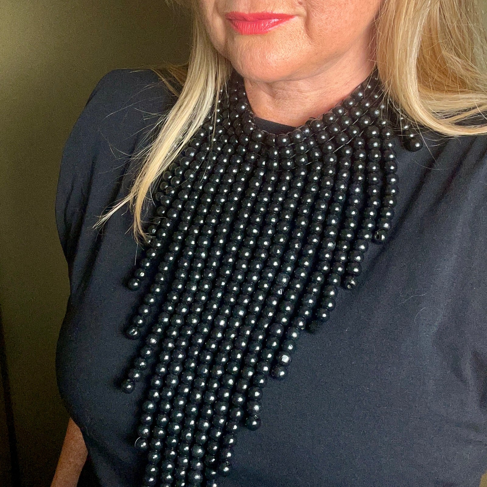 TRINNY large beaded fringe statement necklace