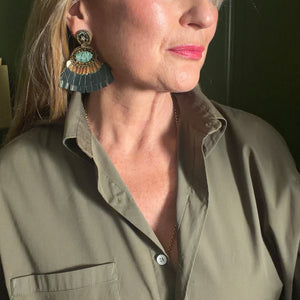 ATHENA sequin fan dangle earrings
