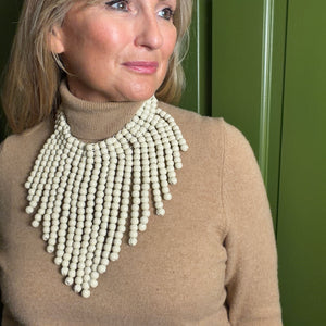 MINI TRINNY wooden ball bib statement necklace