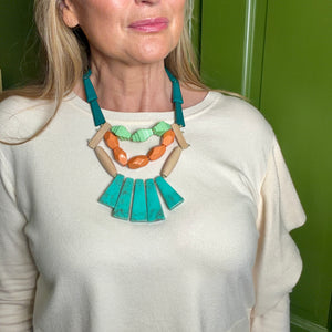 SYBIL resin beaded statement necklace