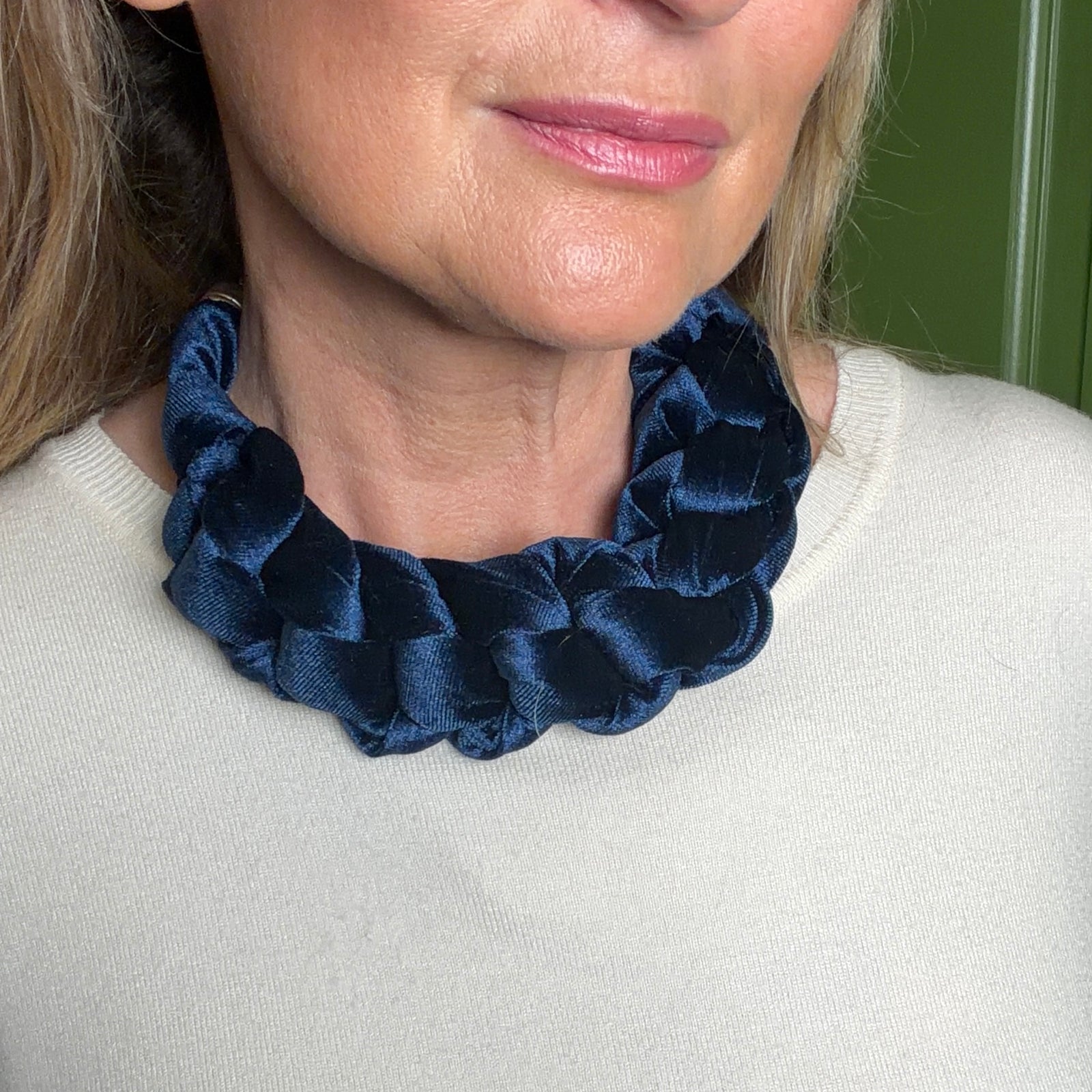 CASSANDRA velvet braided choker necklace
