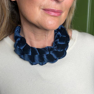 CASSANDRA velvet braided choker necklace