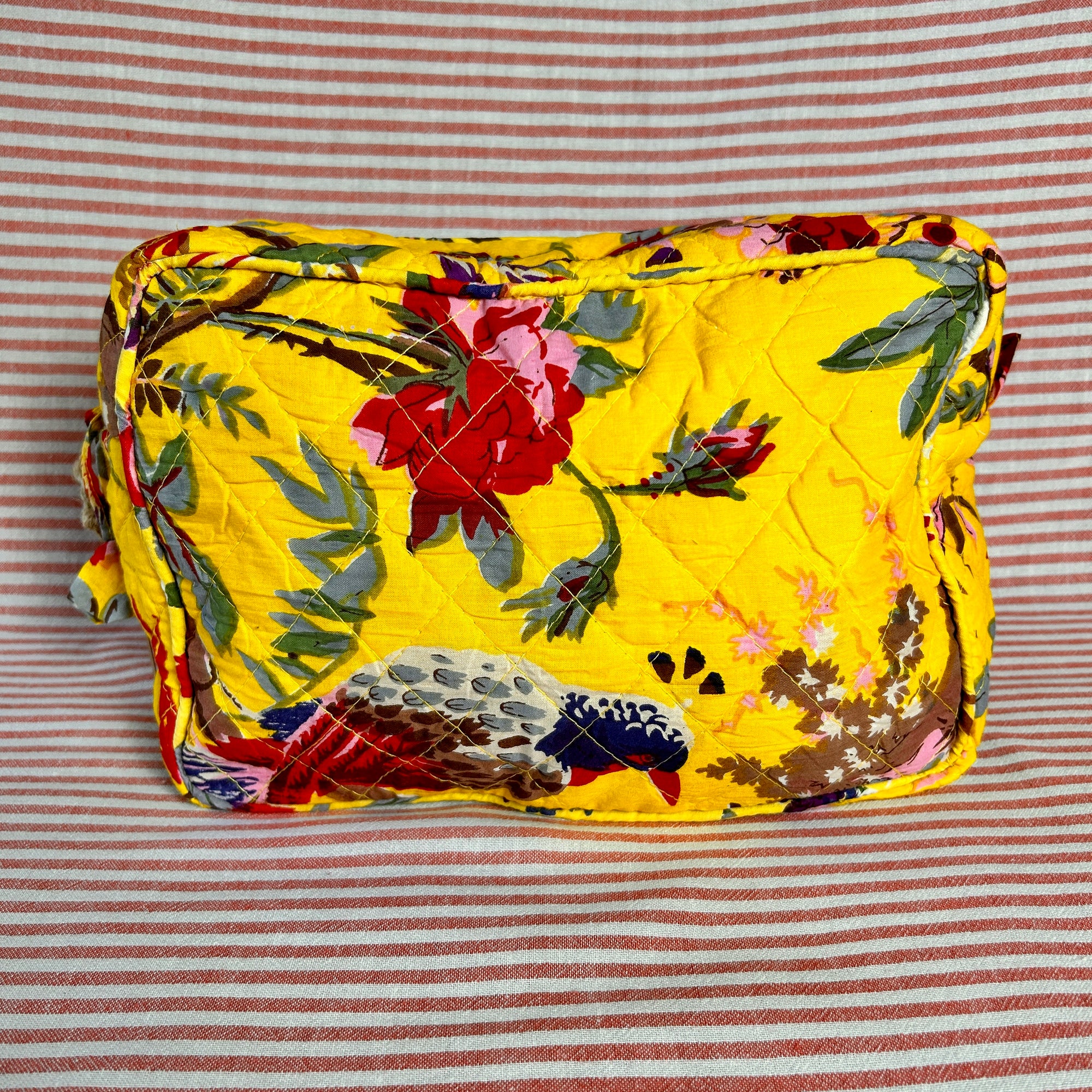 BLAKE large cotton bird of paradise print wash bag