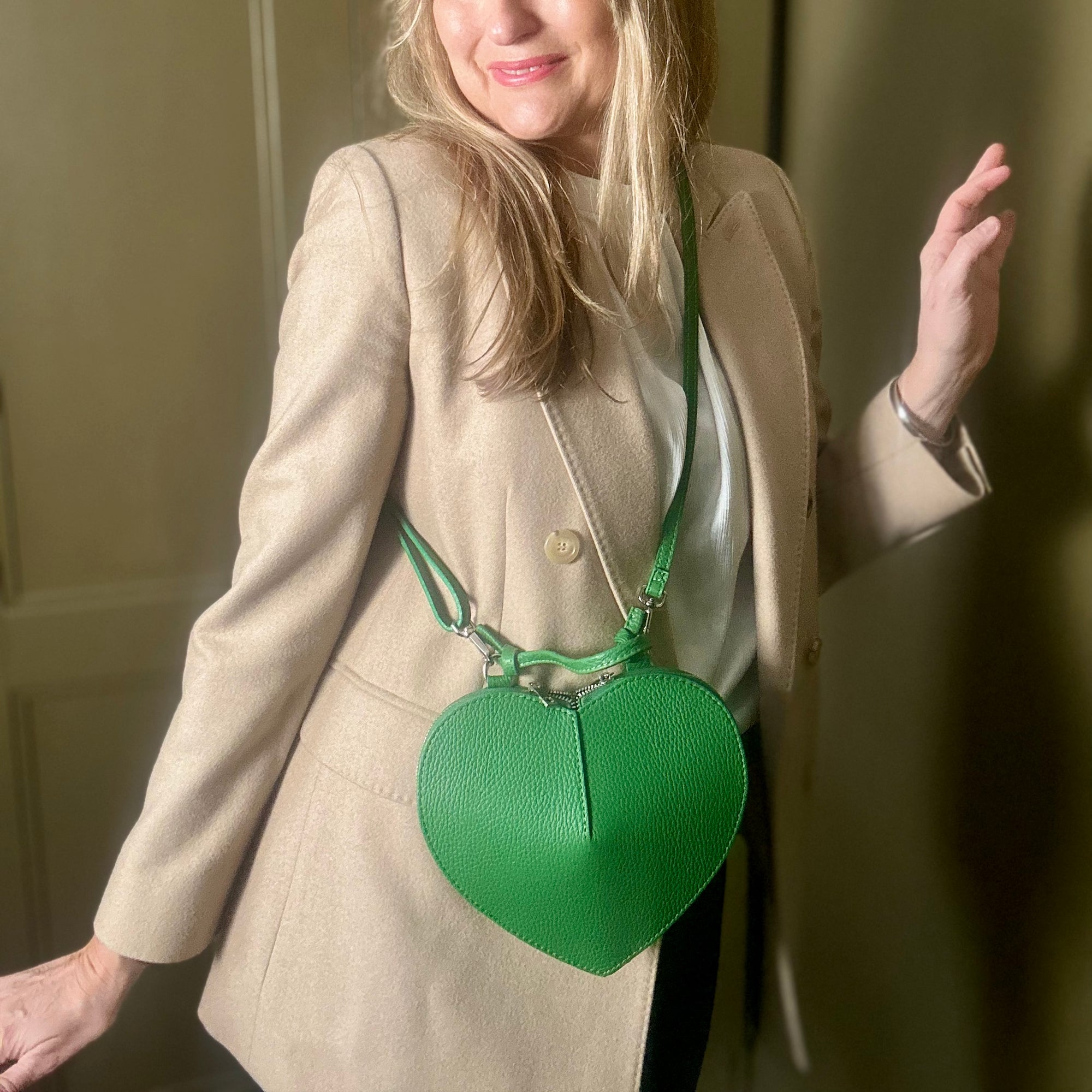 VERONA heart shaped leather handbag