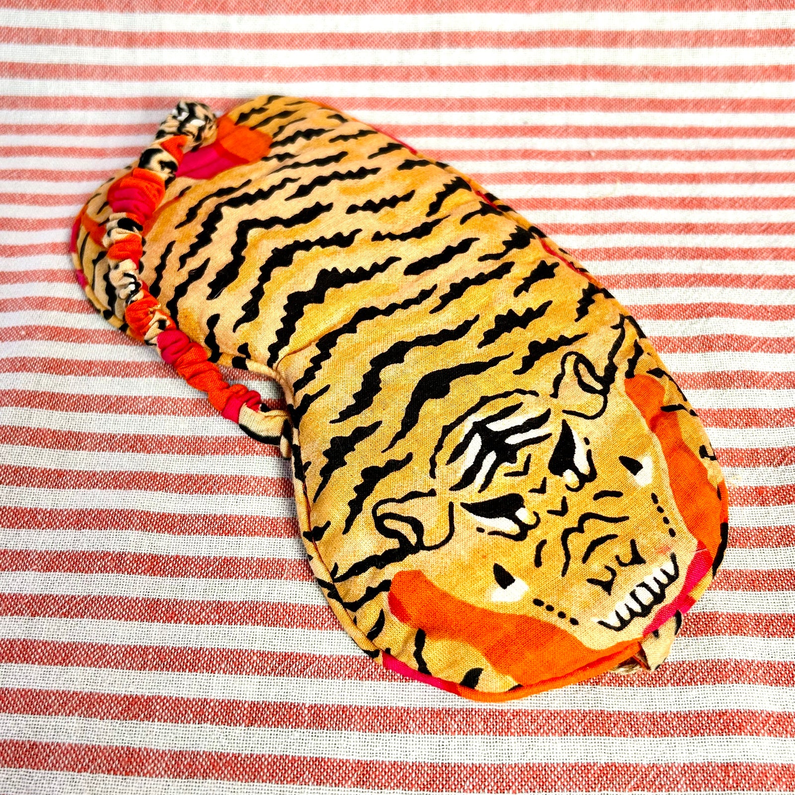 BROOKS orange and fuchsia cotton tiger eye mask