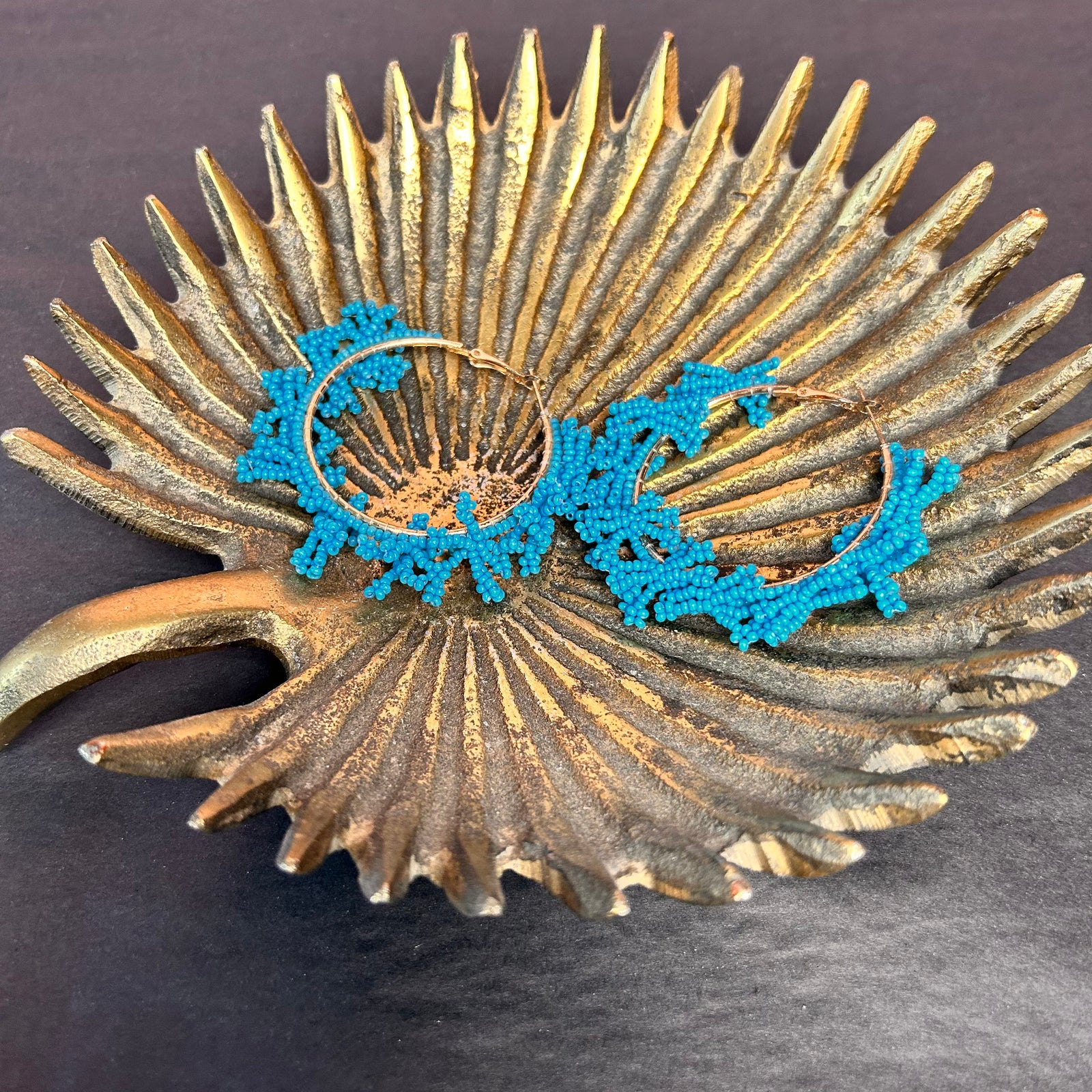 DARCIE large coral hoop earrings