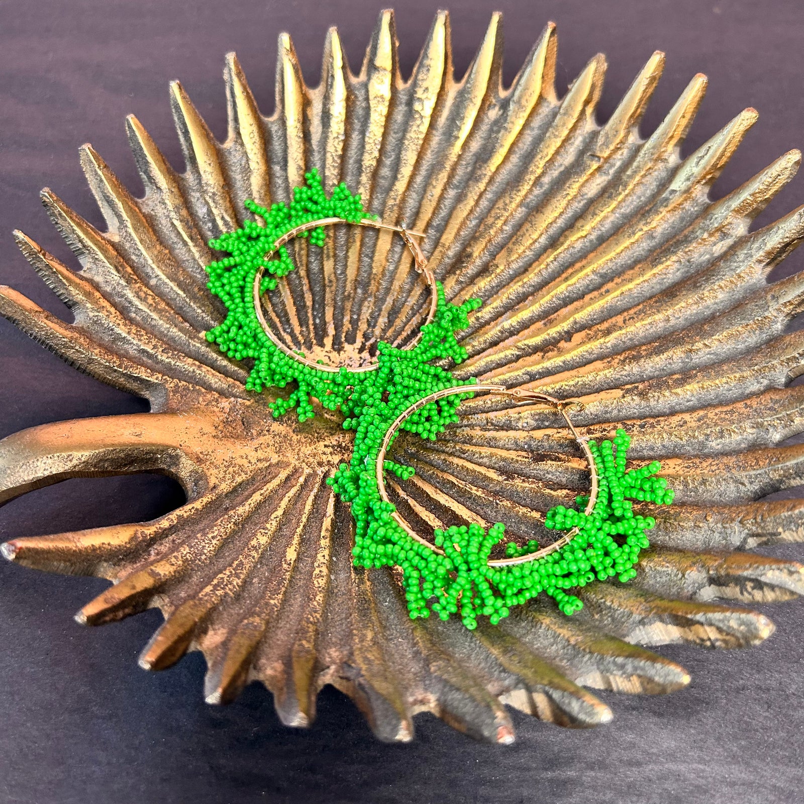 DARCIE large coral hoop earrings