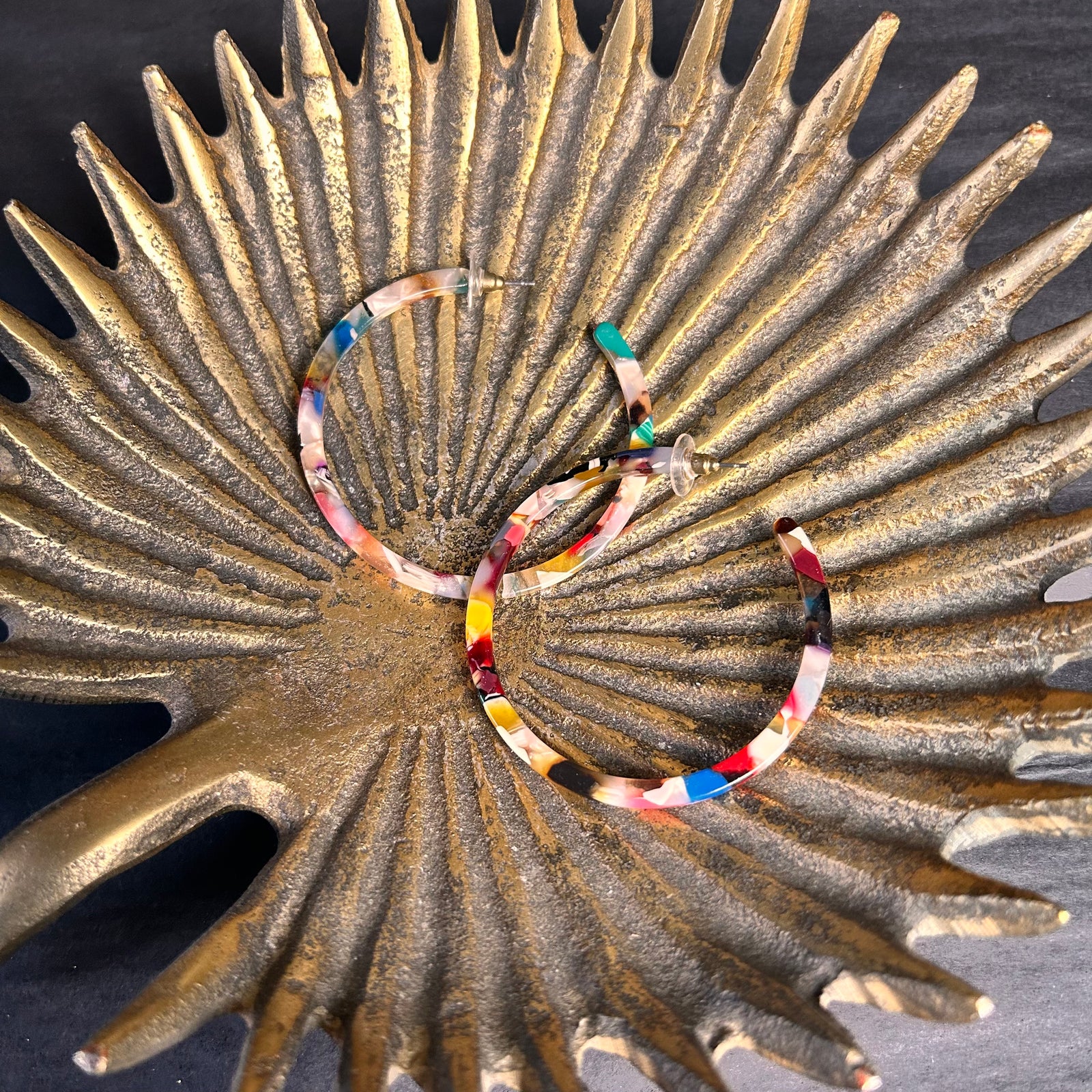 EMILY large resin hoop earrings