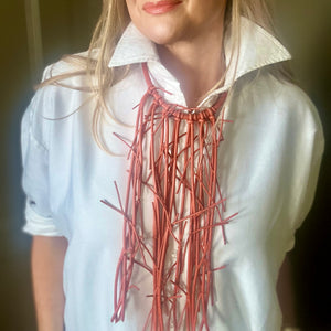 VICTORIA rubber choker fringe statement necklace