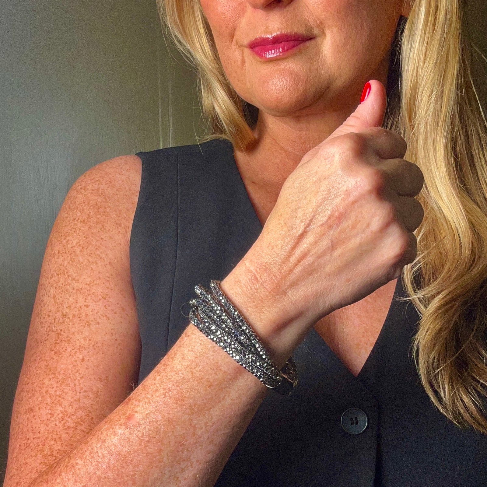 SUSAN crystal multi-strand magnetic bracelet