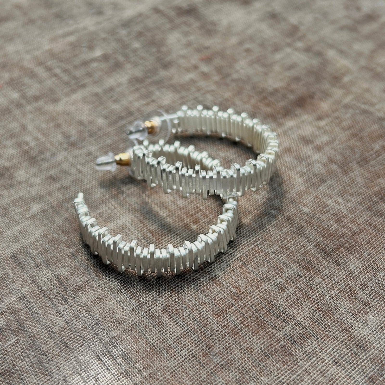 MAXINE  large metal geometric hoop earrings