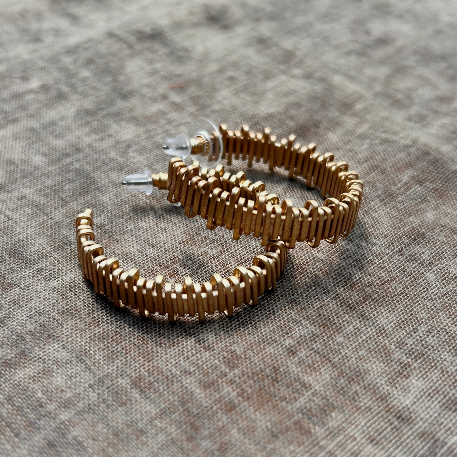 MAXINE large metal geometric hoop earrings