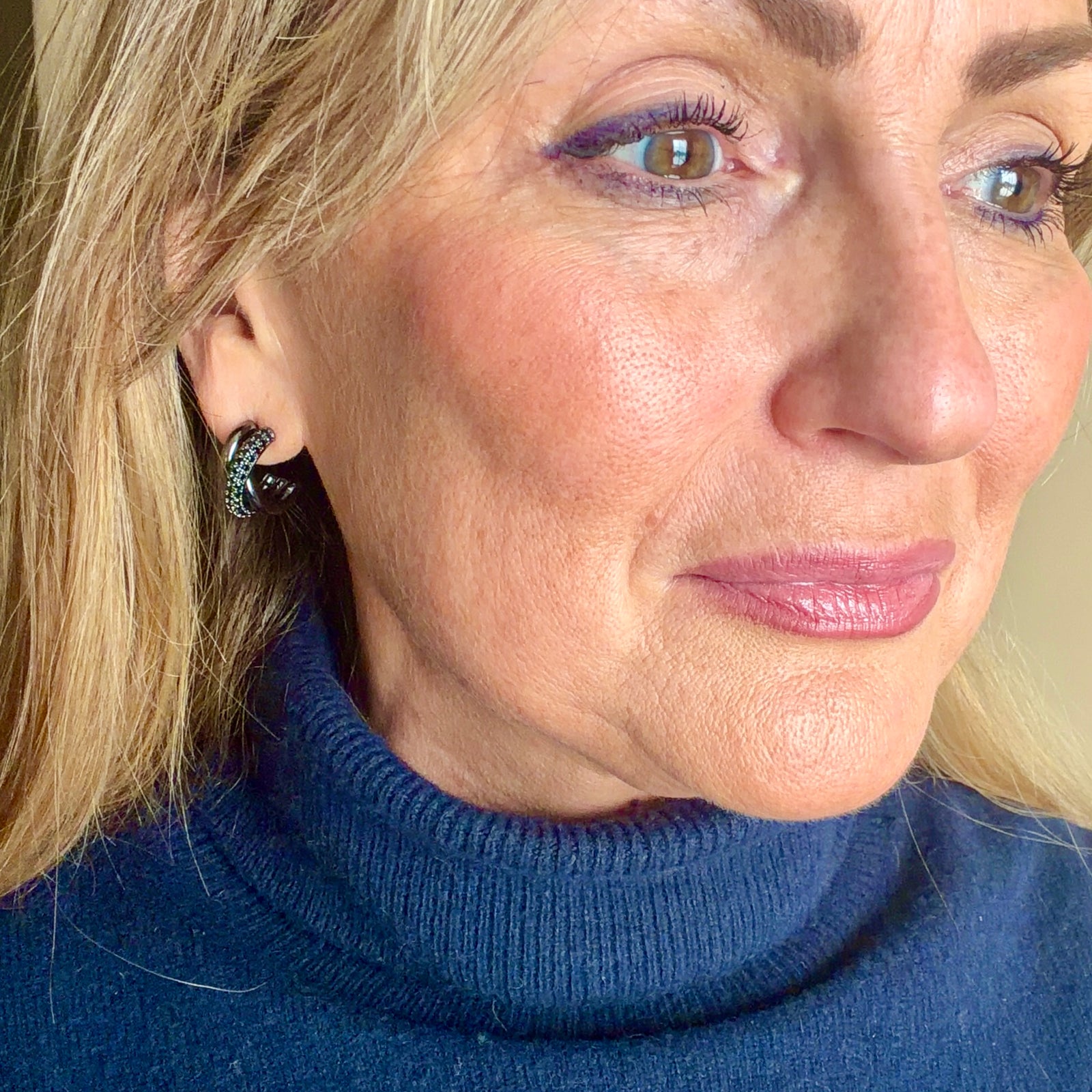 MARISSA small triple band crystal hoop earrings