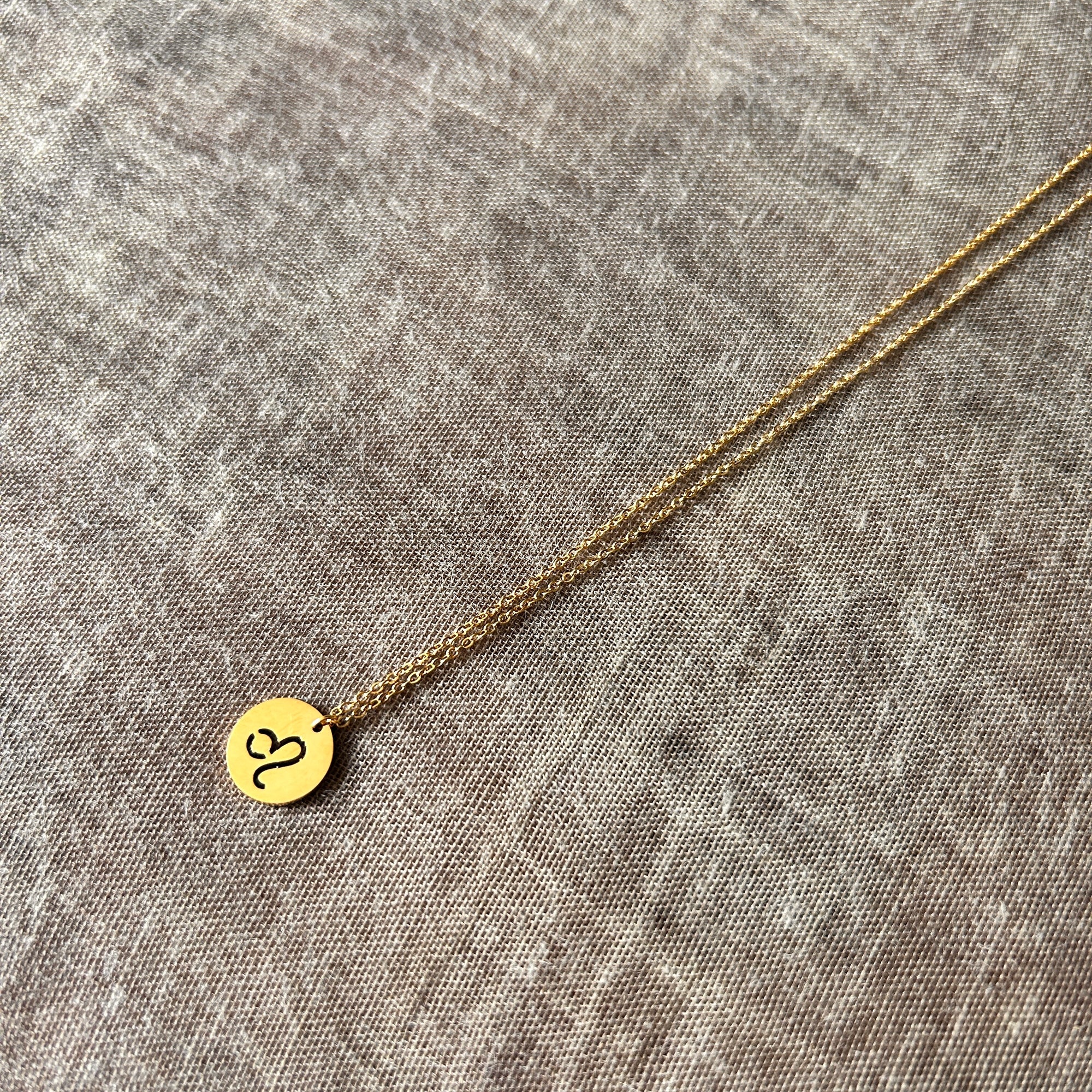 'Leo' steel astrology pendant necklace