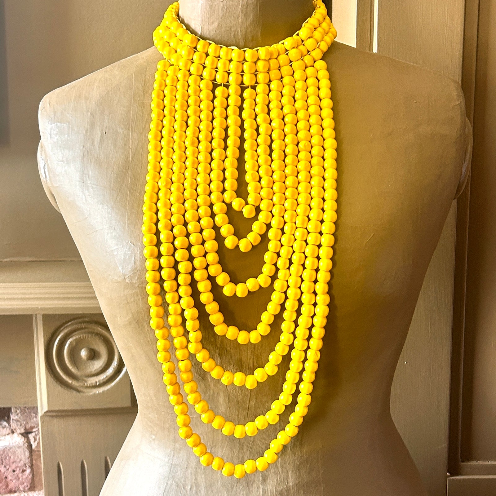 CARMEL beaded bib statement necklace