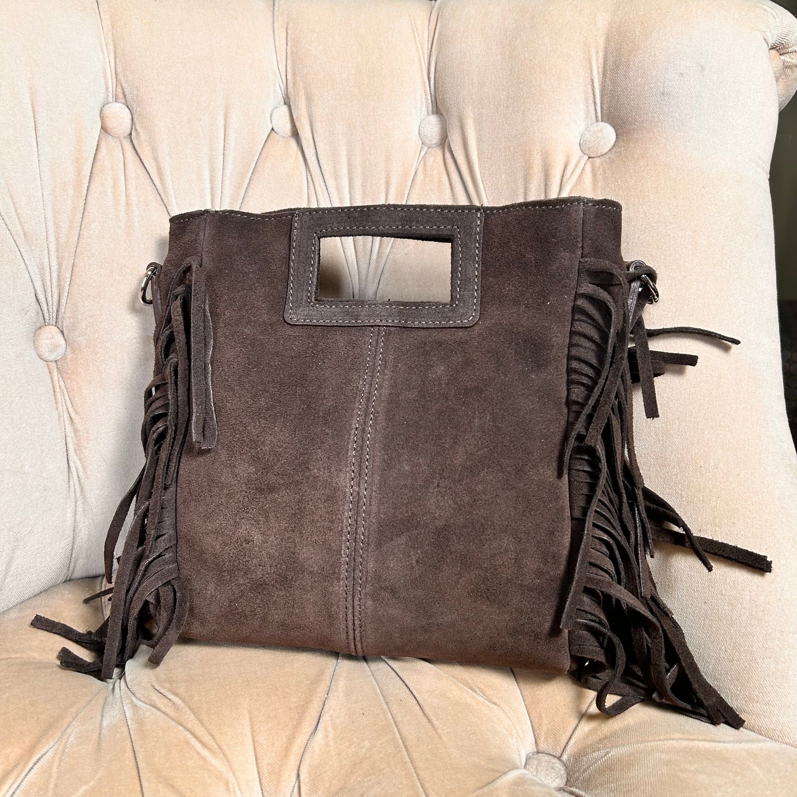 LUCCA small suede fringe bag