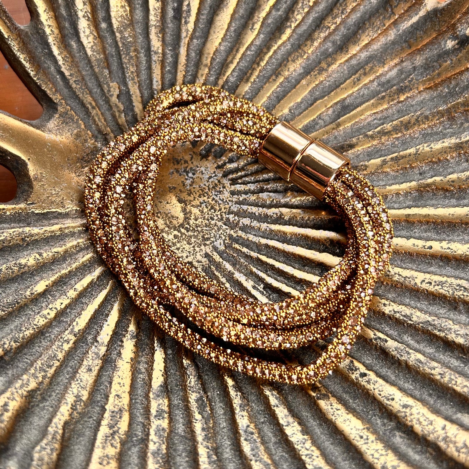 SUSAN crystal multi-strand magnetic bracelet