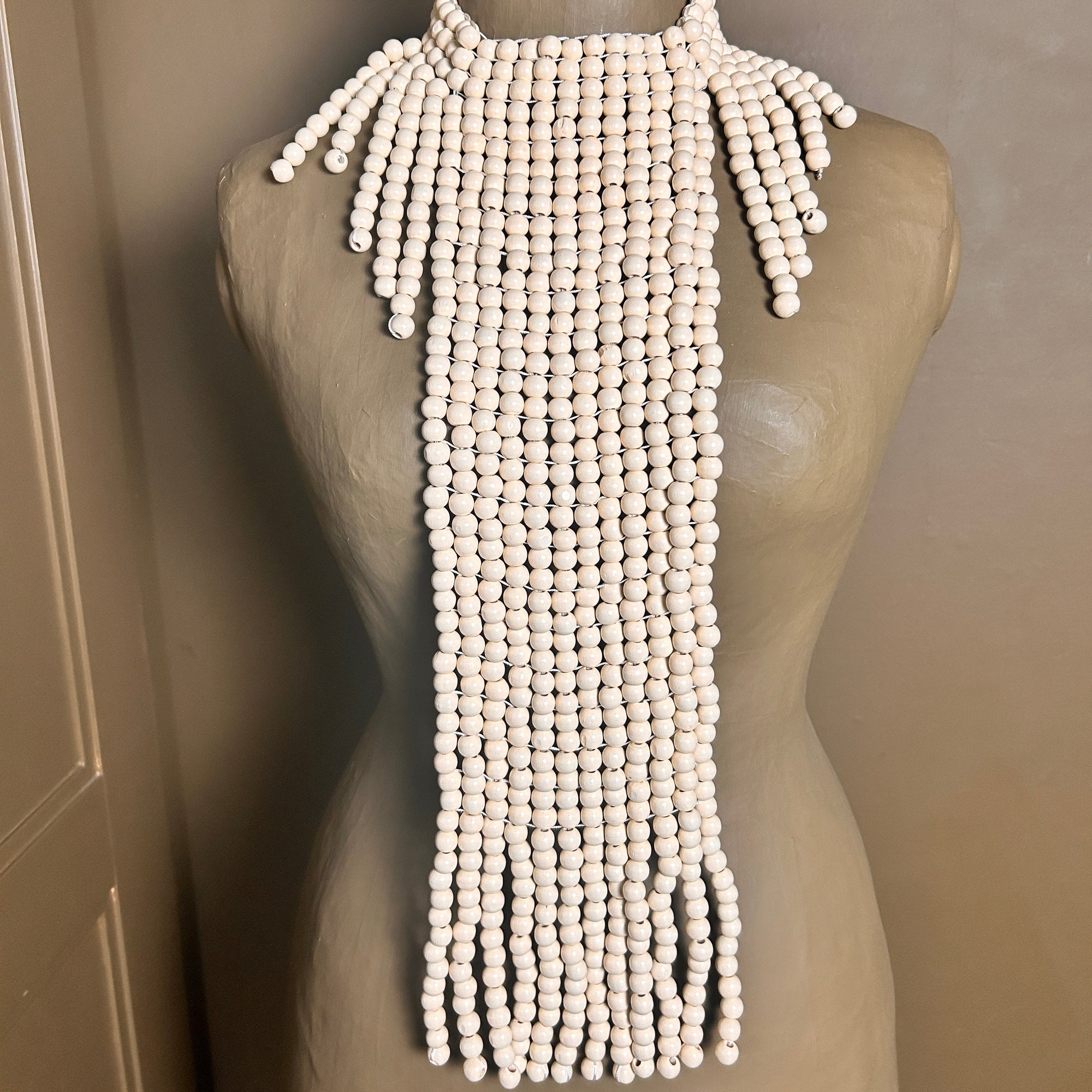 'Constance' beaded bib statement necklace