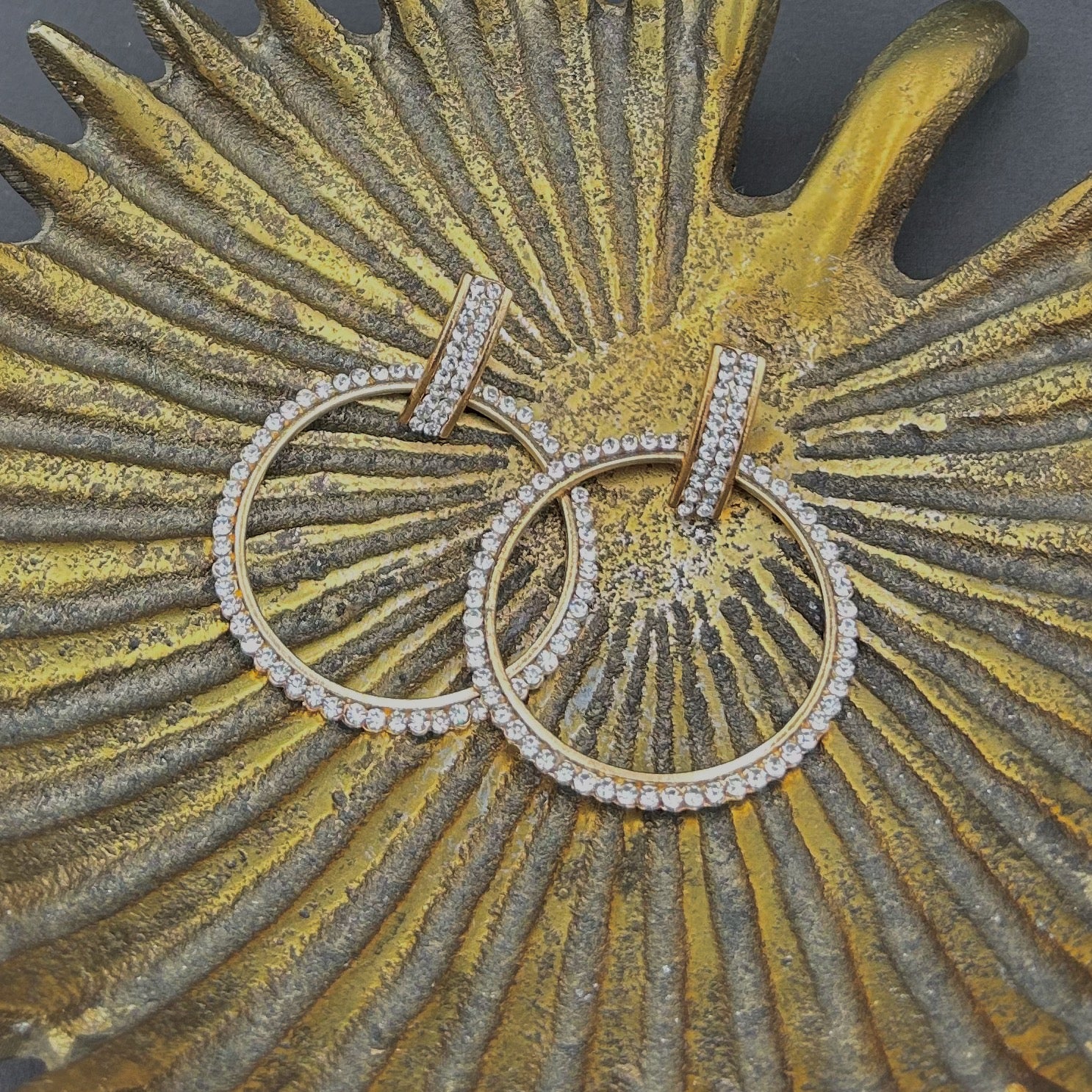 LAVERNE crystal drop pendant earrings