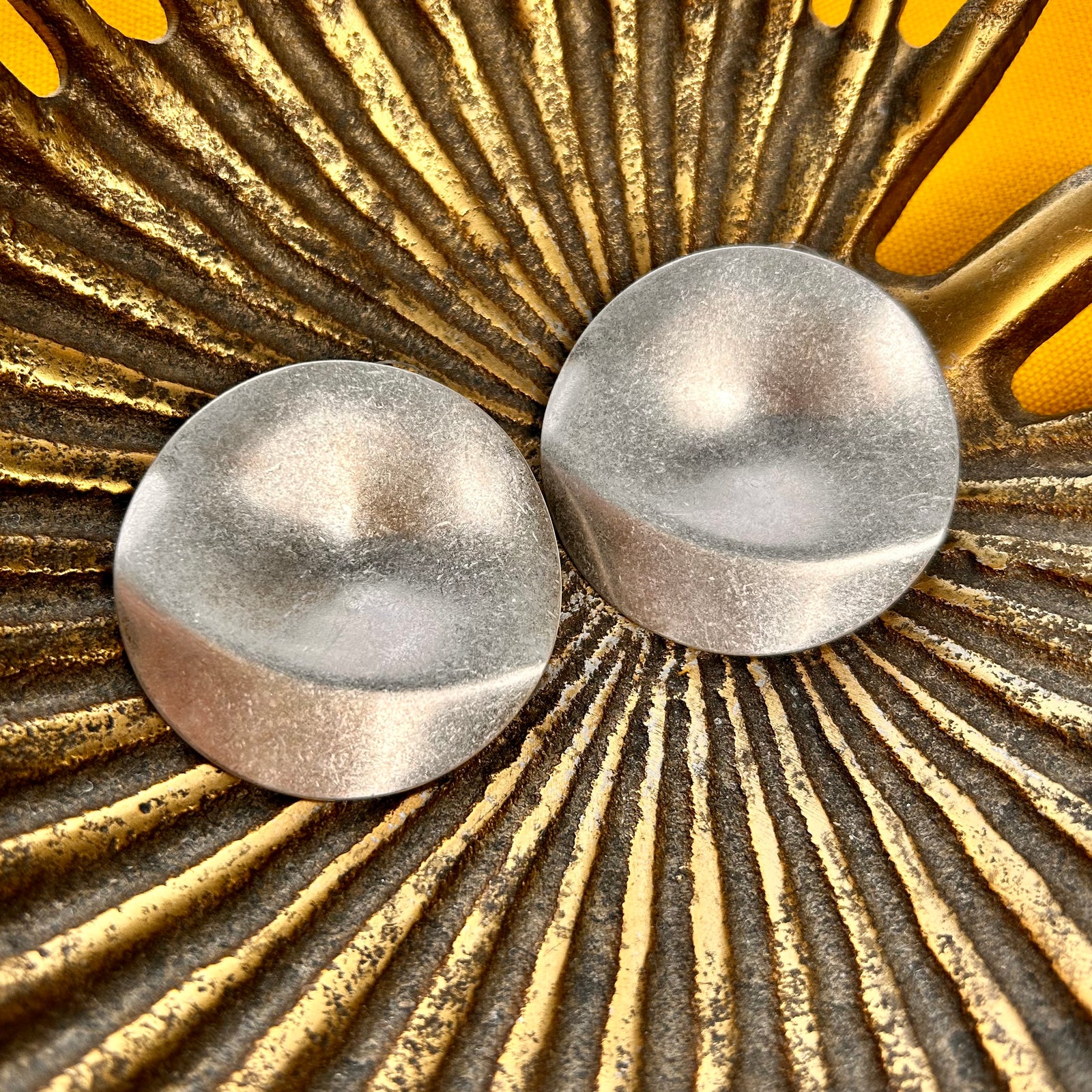 ALAIA large metal disc stud earrings