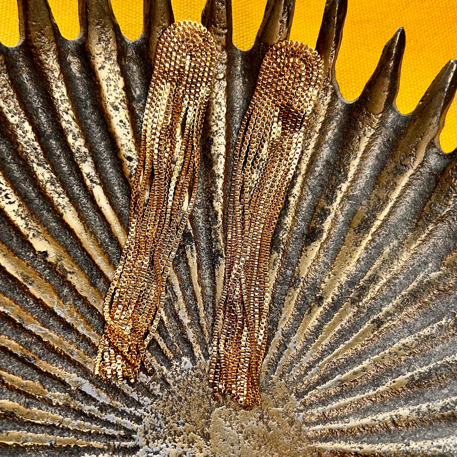 MONIQUE steel fringe statement earrings