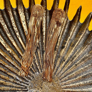 MONIQUE steel fringe statement earrings