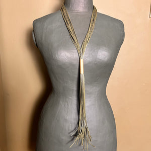 CYNTHIA adjustable leather necklace with gold bead