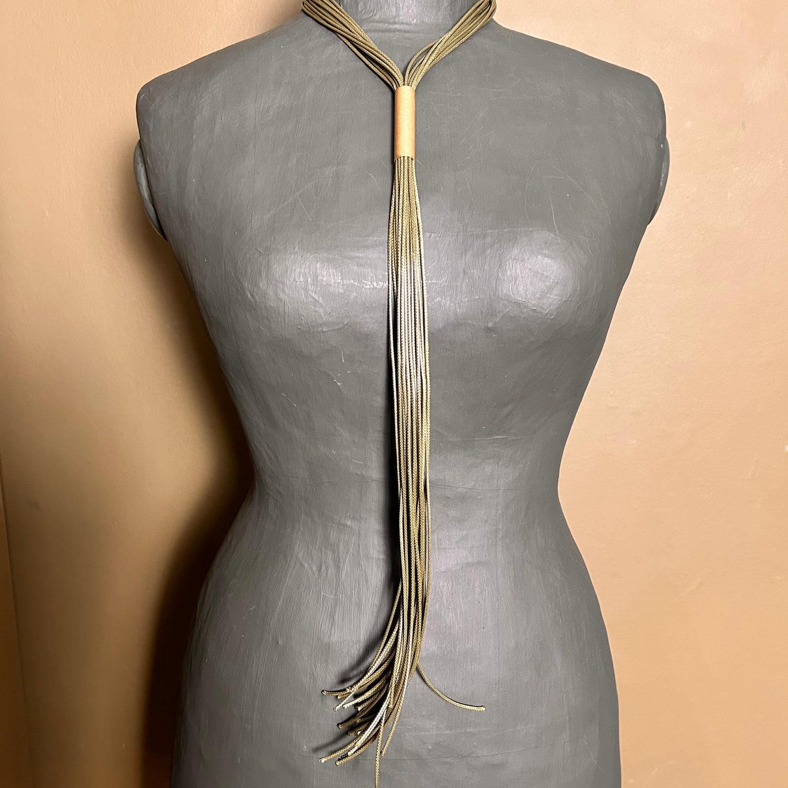 CYNTHIA adjustable leather necklace with gold bead