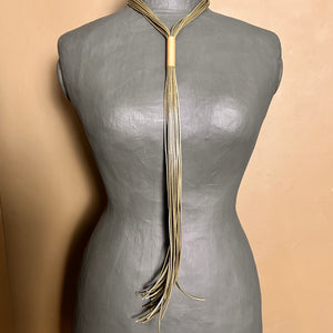 CYNTHIA adjustable leather necklace with gold bead