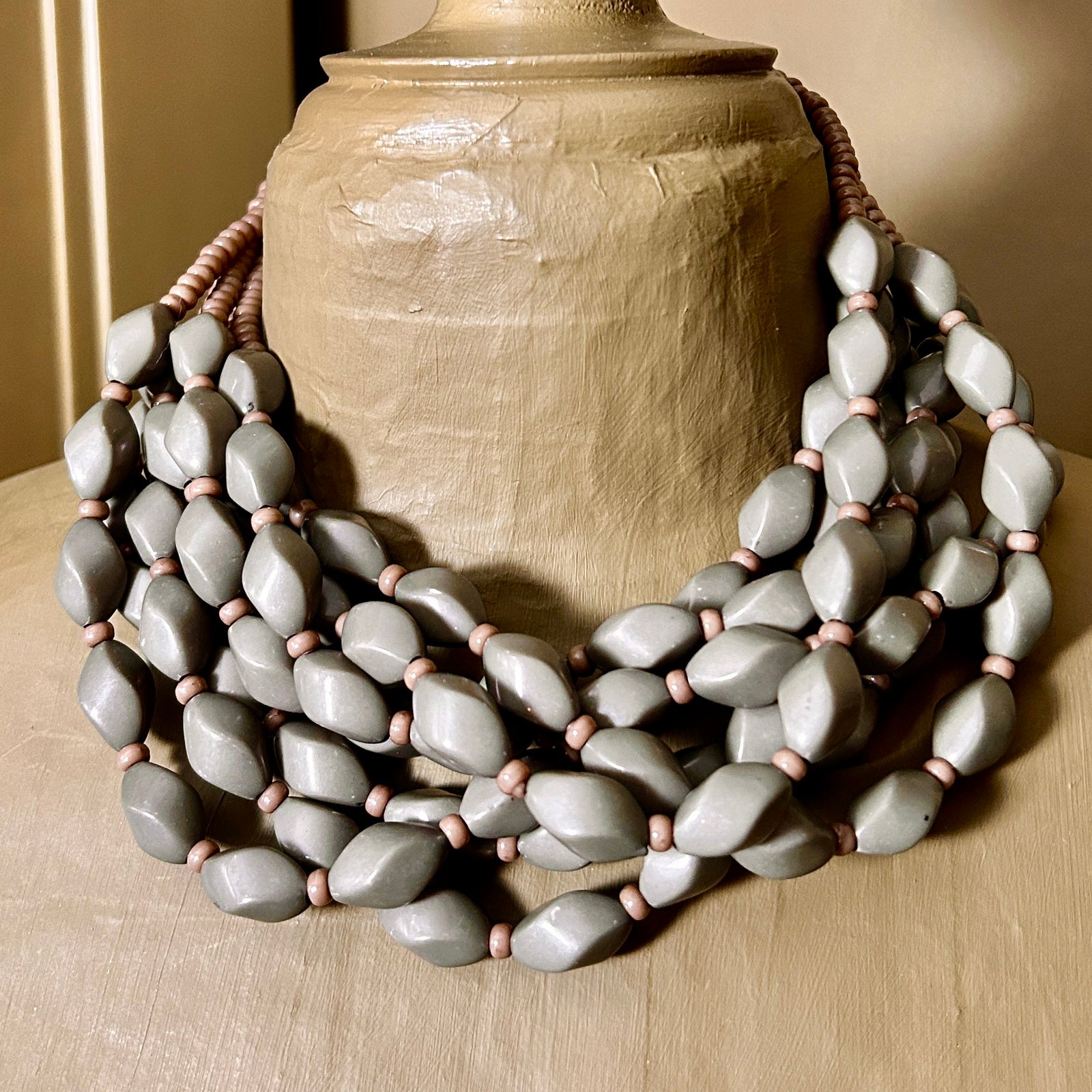 SARA multi-stand beaded choker necklace