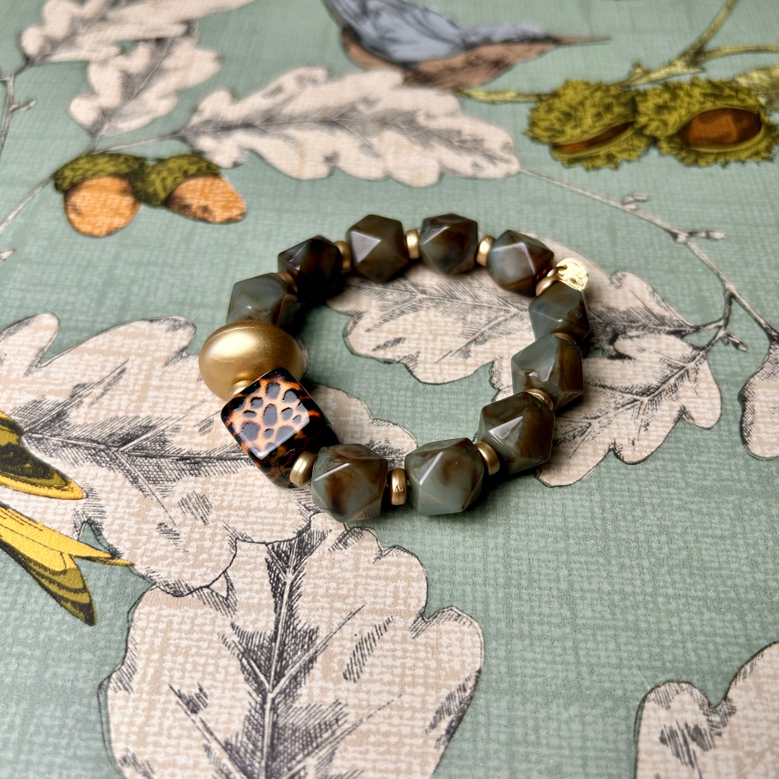 KATJA beaded leopard elasticated bracelet