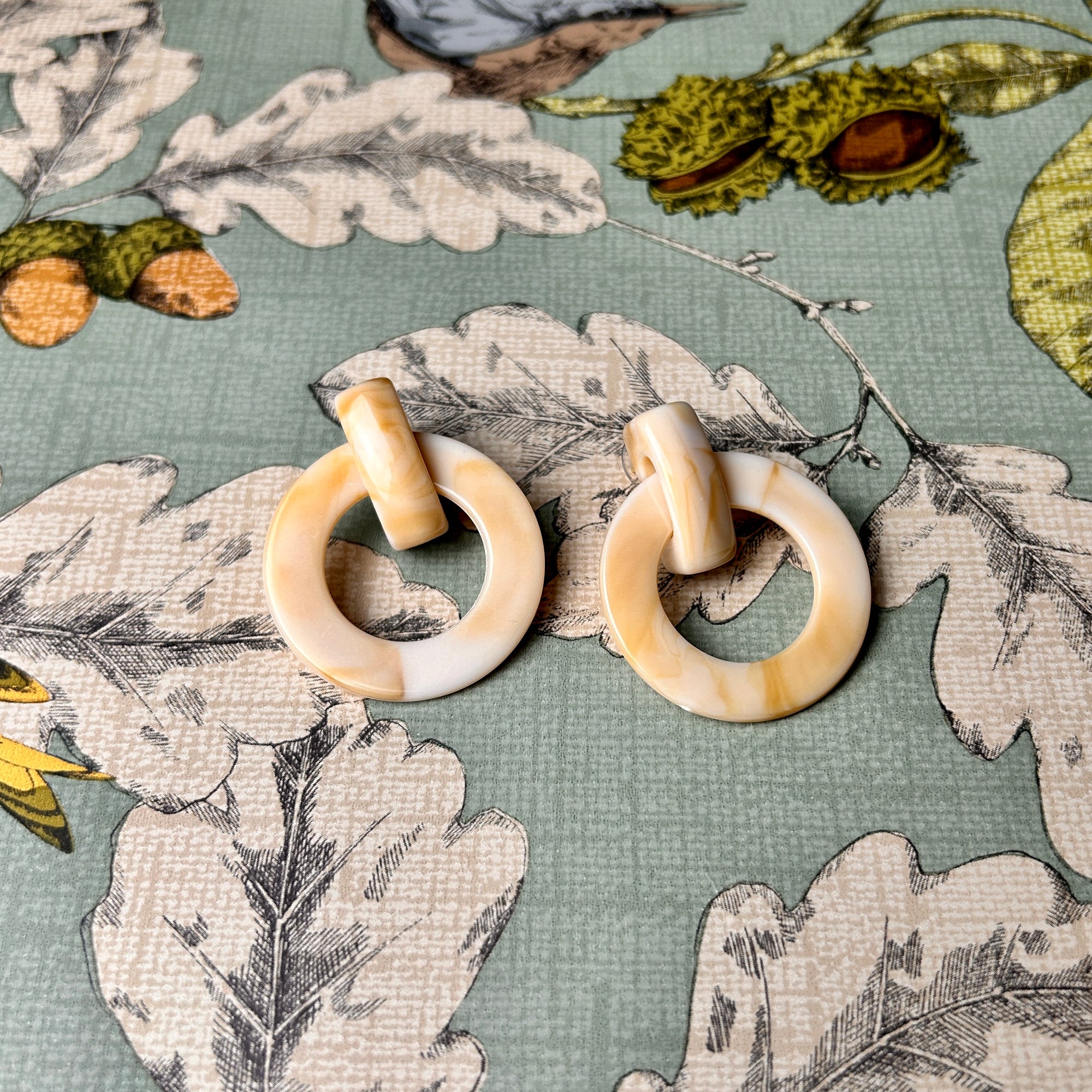 'Jane' resin circle pendant earrings