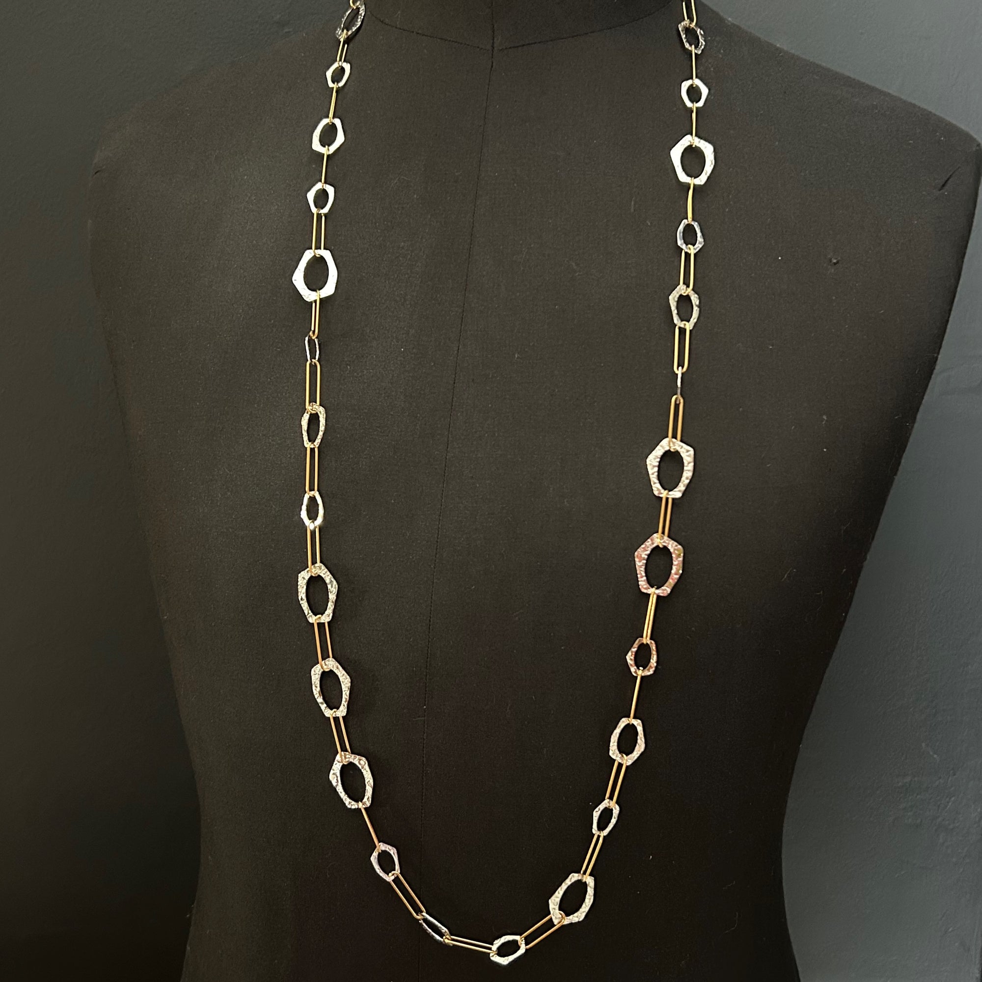 'Jocelyn' long paperclip chain necklace