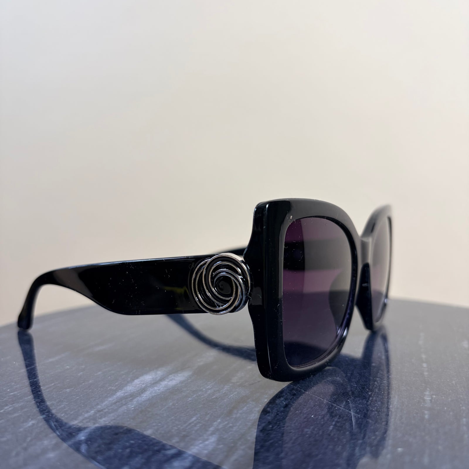 Antigua - oversized square style sunglasses with silver detail