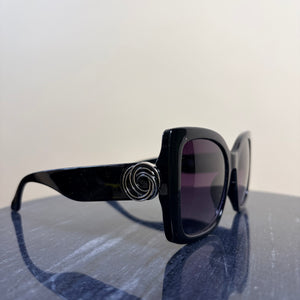Antigua - oversized square style sunglasses with silver detail