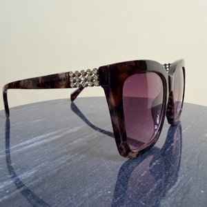 Portugal - oversized square frame sunglasses with crystal detail
