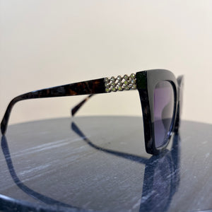 PORTUGAL oversized square frame sunglasses with crystal detail