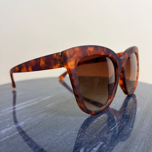 England - oversized cat's eye matt tortoiseshell framed sunglasses