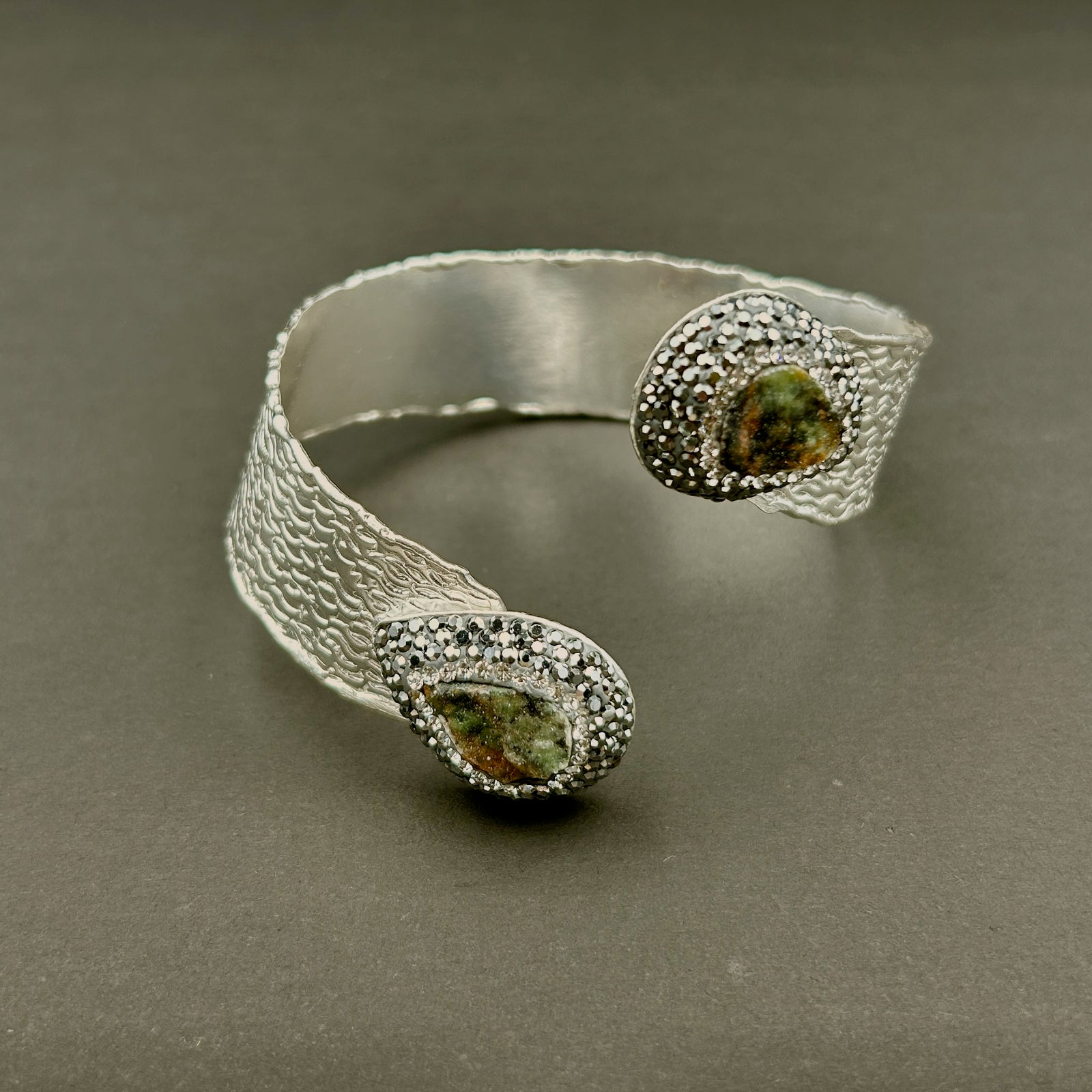 CHRISTINE handmade brass gemstone wrap bracelet