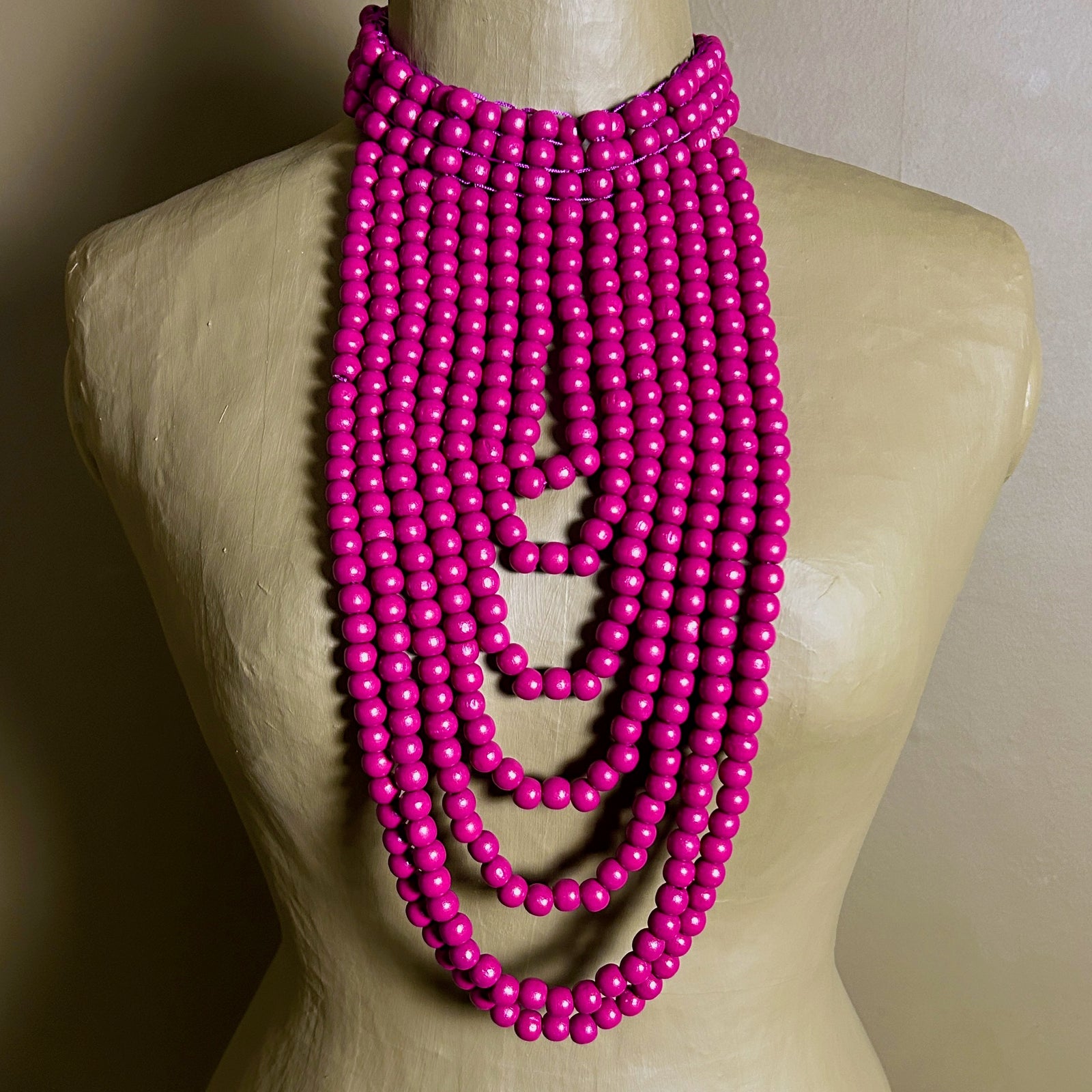 CARMEL beaded bib statement necklace