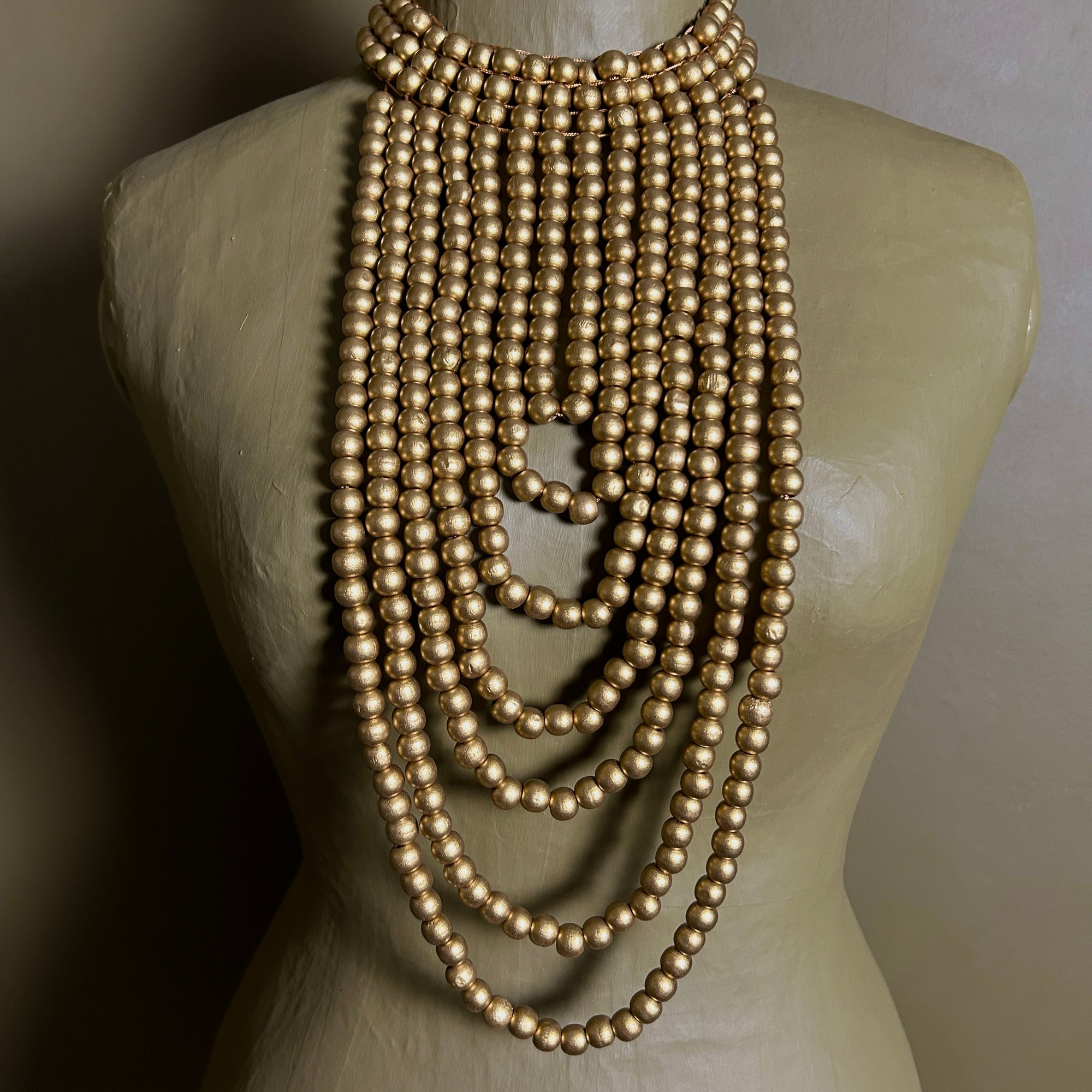 "Carmel" beaded bib statement necklace