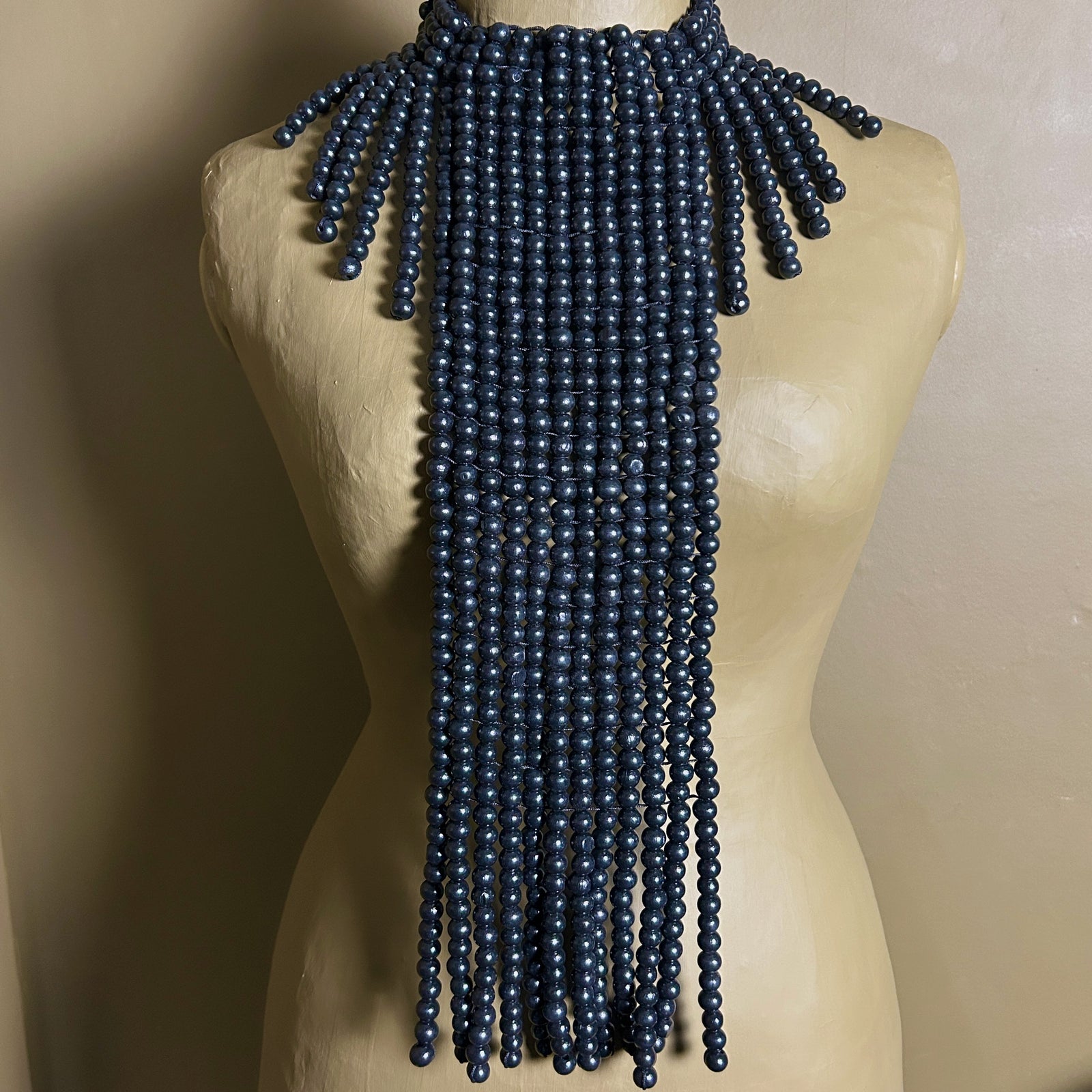 CONSTANCE large beaded bib statement necklace