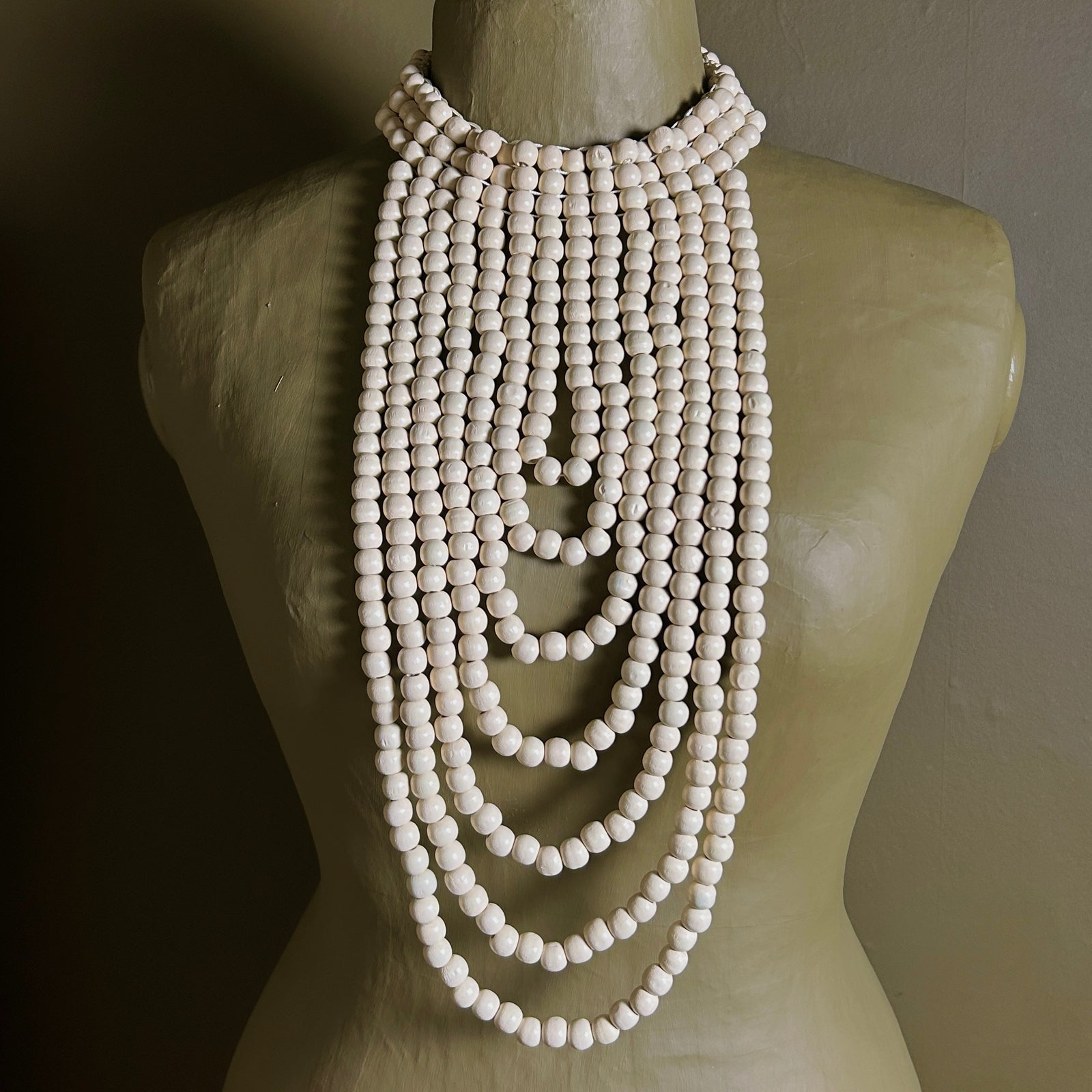 CARMEL beaded bib statement necklace