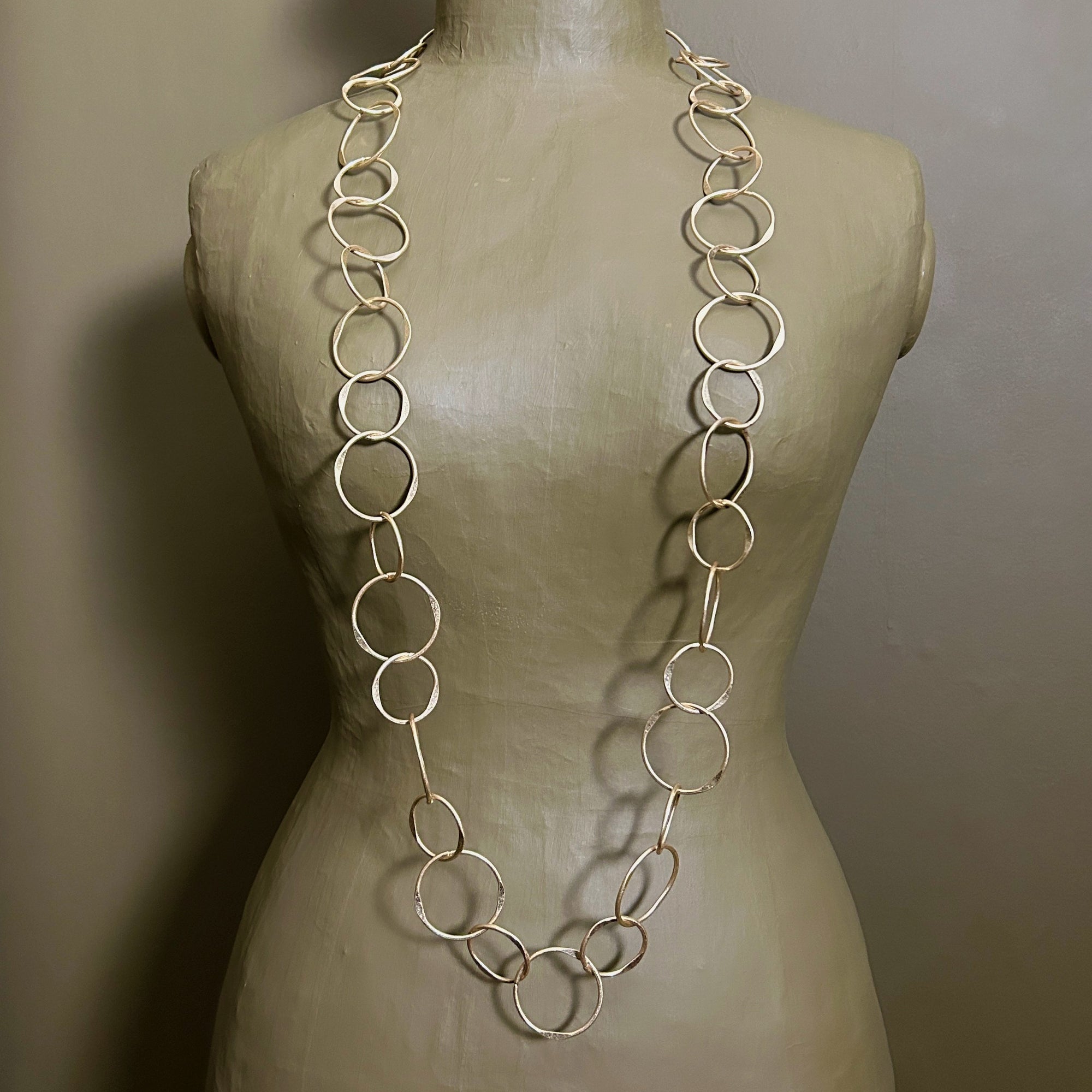 "Bessie" long large link chain necklace