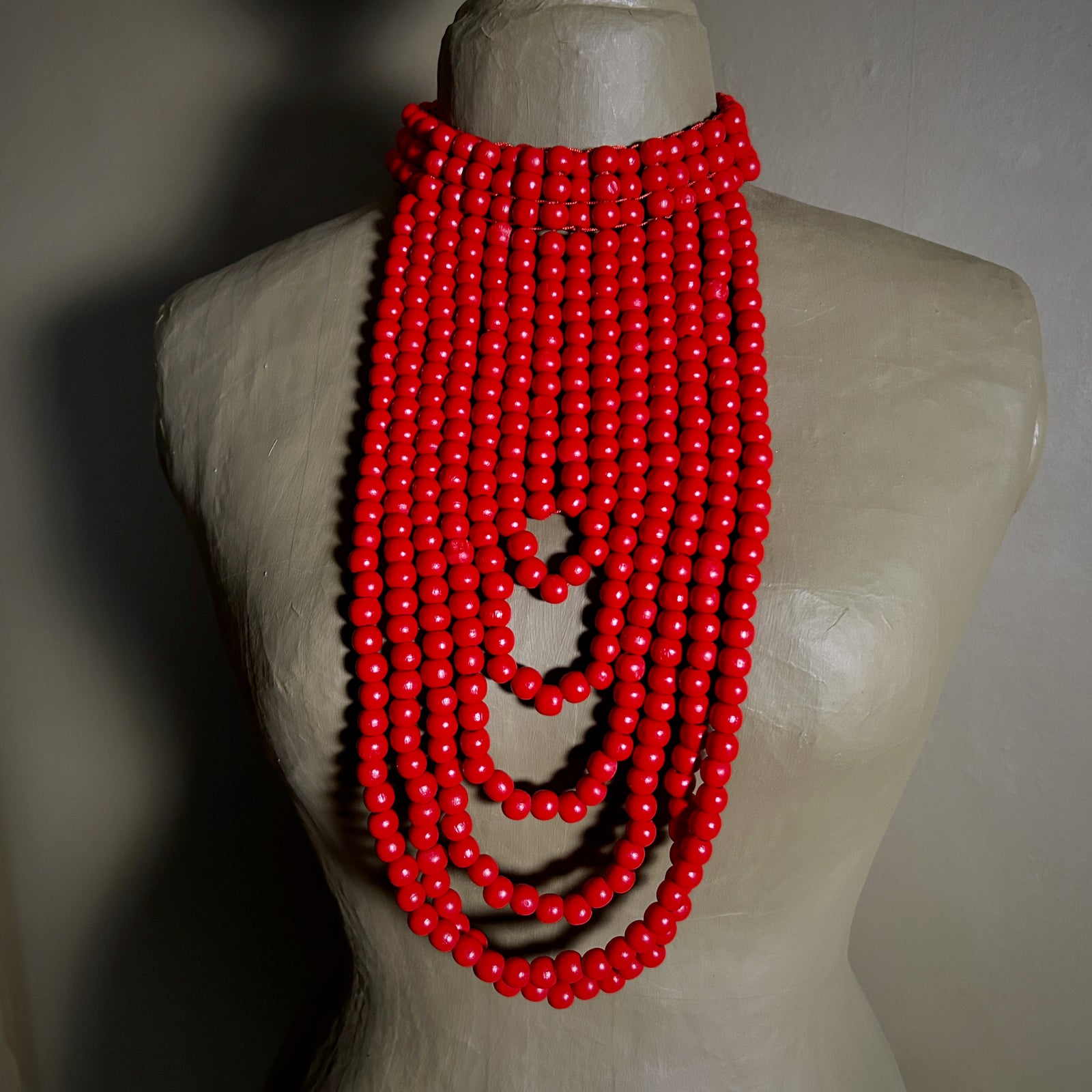 CARMEL beaded bib statement necklace