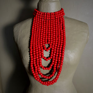 "Carmel" beaded bib statement necklace