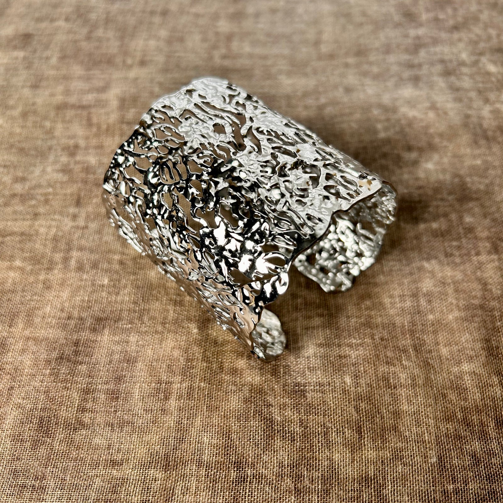 OTTILIE steel filigree cuff bracelet