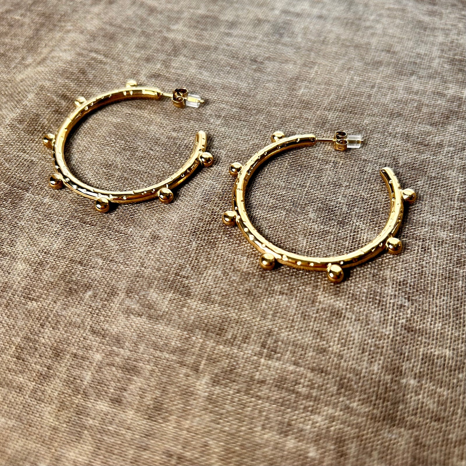 CLODAGH steel studded hoop earrings