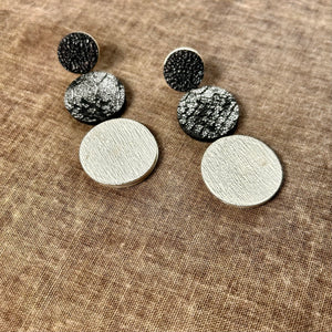 JASMINE triple animal print medal earrings